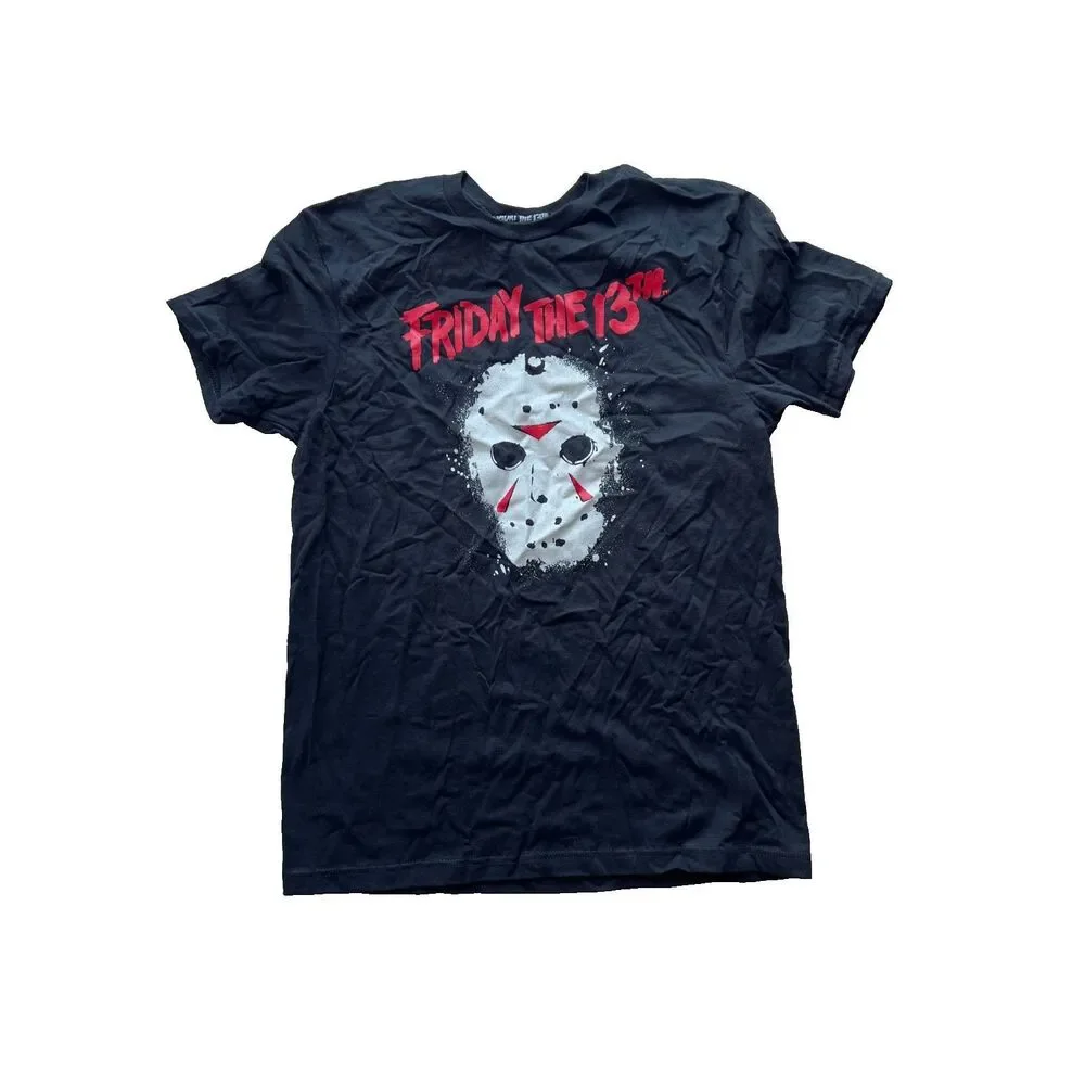 Friday The 13th T Shirt Hockey Mask Jason Mens XL Black Short Sleeve Horror